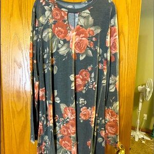Floral Long Sleeve Tunic Top